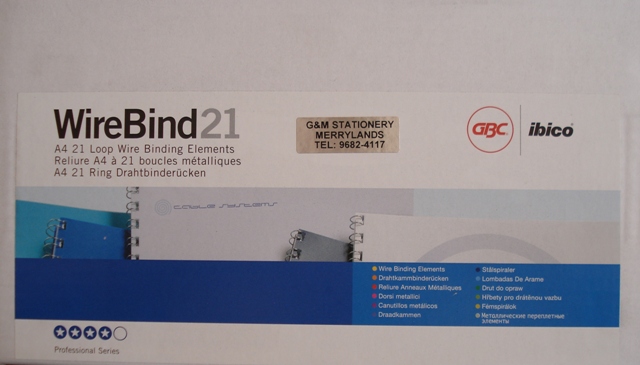 GBC Wirebind 21 Loop 10mm A4 Comb Box 100 Black IB165221